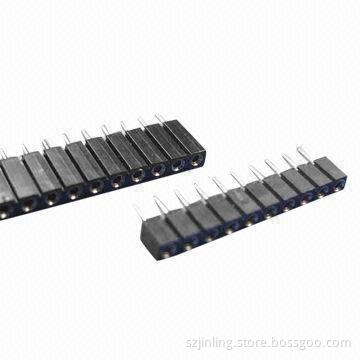 2.54mm Pitch Machined Female Header, Single Row, Straight Type